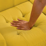 Loveseat Sofa, Mid Century Modern Decor Love Seat Couches for Living Room, Button Tufted Upholstered Small Couch for Bedroom, Solid and Easy to Install Love Seats Furniture, Yellow W487P189545-djyc