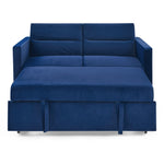 Loveseats Sofa Bed with Pull-out Bed,Adjsutable Back and Two Arm Pocket,Blue (54.5"x33"x31.5") W48766864-djyc