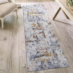 PAYAS Collection 2X8 Ivory / Blue / Abstract Runner Rug-B189P183556