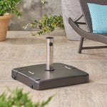 Heavy-Duty Concrete Umbrella Base – Black Finish with Stainless Steel Collar 62767.00BLK-djyc
