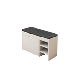 31.49 inches white shoe stool, soft cushion, soft and comfortable cushion, can be placed in the door, bedroom and other scenes W1278P185557-djyc