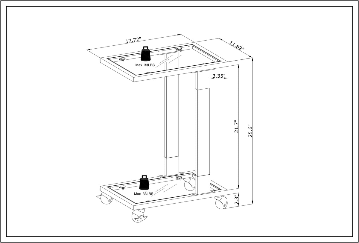 Golden Side Table, Acrylic Sofa Table, Glass Top C Shape Square Table with Metal Base for Living Room, Bedroom, Balcony Home and Office W82153574-djyc