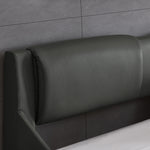 Queen Led Bed Frame Modern Faux Leather Upholstered Platform Bed Frame with RGB LED Lights and Headboard Wave Like Curve Low Profile Bed Frame,Wood Slats Support,Easy Assembly, Grey W487P169717-djyc