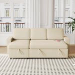 85.8" Pull Out Sleeper Sofa L-Shaped Couch Convertible Sofa Bed with Storage Chaise And Storage Racks,With USB Port And T-pyce Port W834S00266-djyc