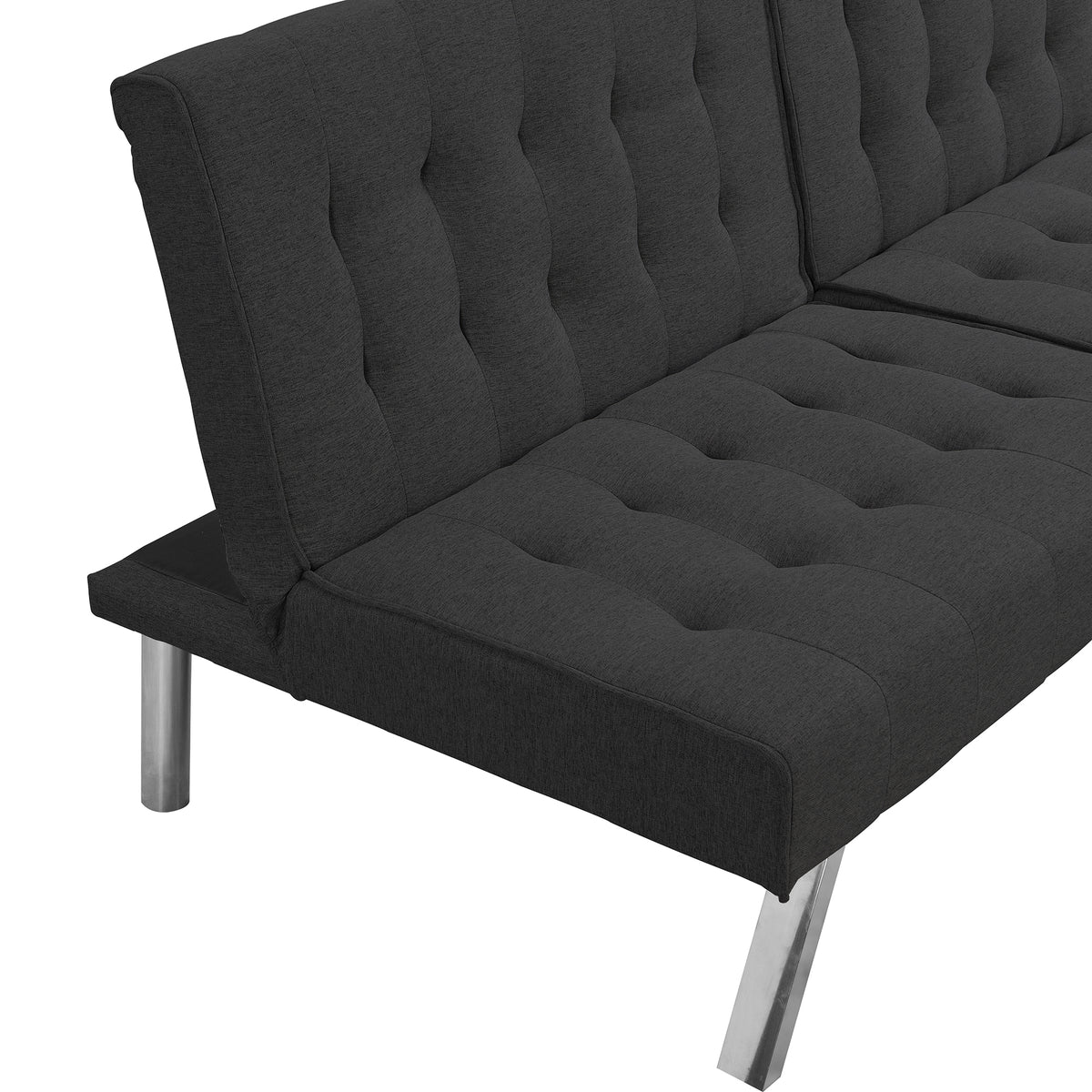 WOOD FRAME, STAINLESS LEG, FUTON, SOFA BED BLACK W21482229-djyc