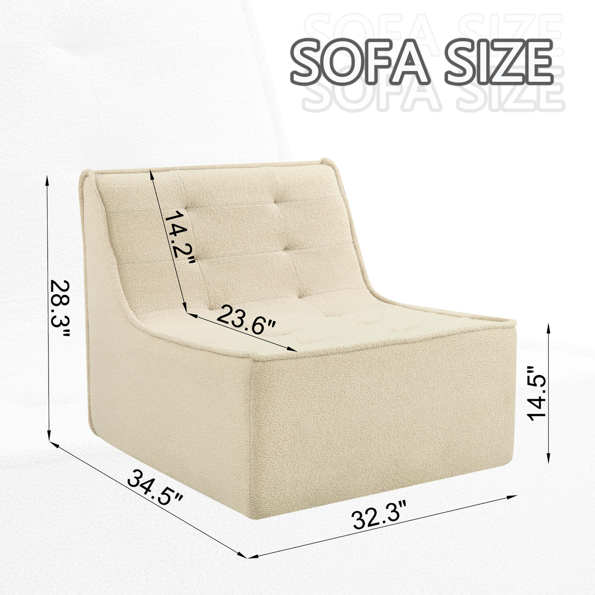 Fireside Chair, Lazy Floor Sofa Couch, Large Bean Bag Chair for Adults with High Resilience Foam for Living Room, Bedroom and Office, Velvet Fabric, Khaki W1998P195214-djyc