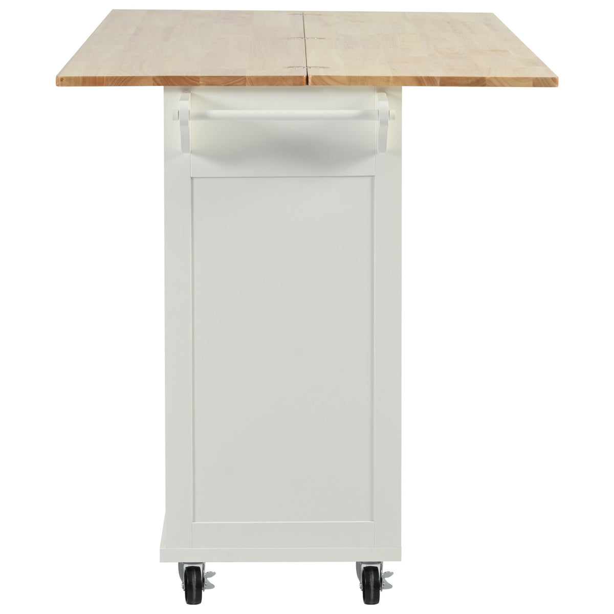 K&K Kitchen Island with Foldable Counter Top, Kitchen Storage Cart with Slide-Out Shelf, Towel Rack and Drawer, Rolling Kitchen Cart on Wheels, for Kitchen, Living Room, Dining Room, White N707P173036W-djyc