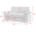 Loveseats Sofa Bed with Pull-out Bed,Adjsutable Back,Light Grey W487109970-djyc