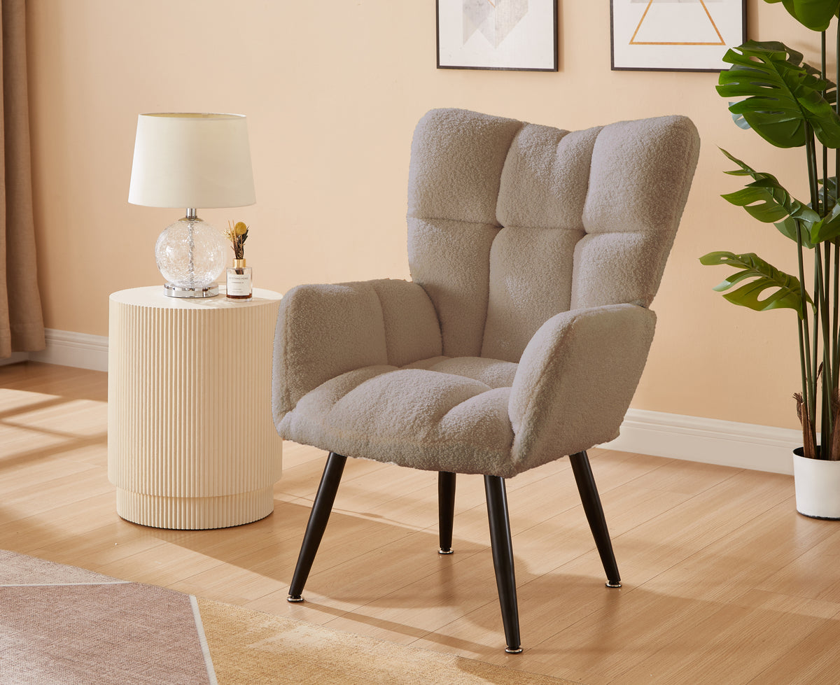 Modern Single Sofa Armchair with High Backrest Comfy Reading Chair for Small Spaces/Living Room/Bedroom/Apartment (COLOR:BROWN) W1669P175504-djyc