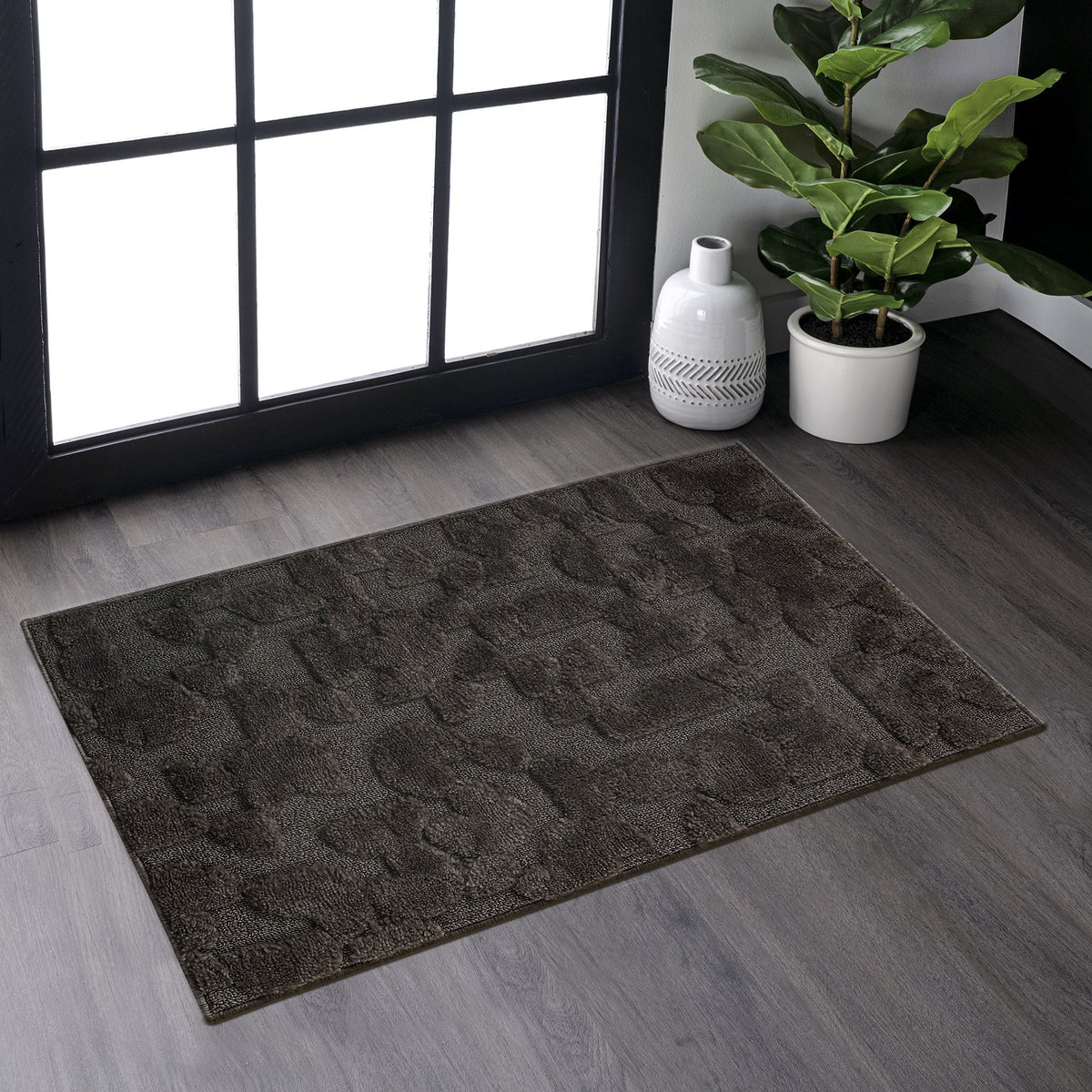 Step Collection High-Low Brown Indoor Area Rug, 2'x3', Modern, Contemporary, Geometric, Bohemian, Bedroom, Kitchen, Living Room, Doormat, Non Shedding Carpet-B189P448791