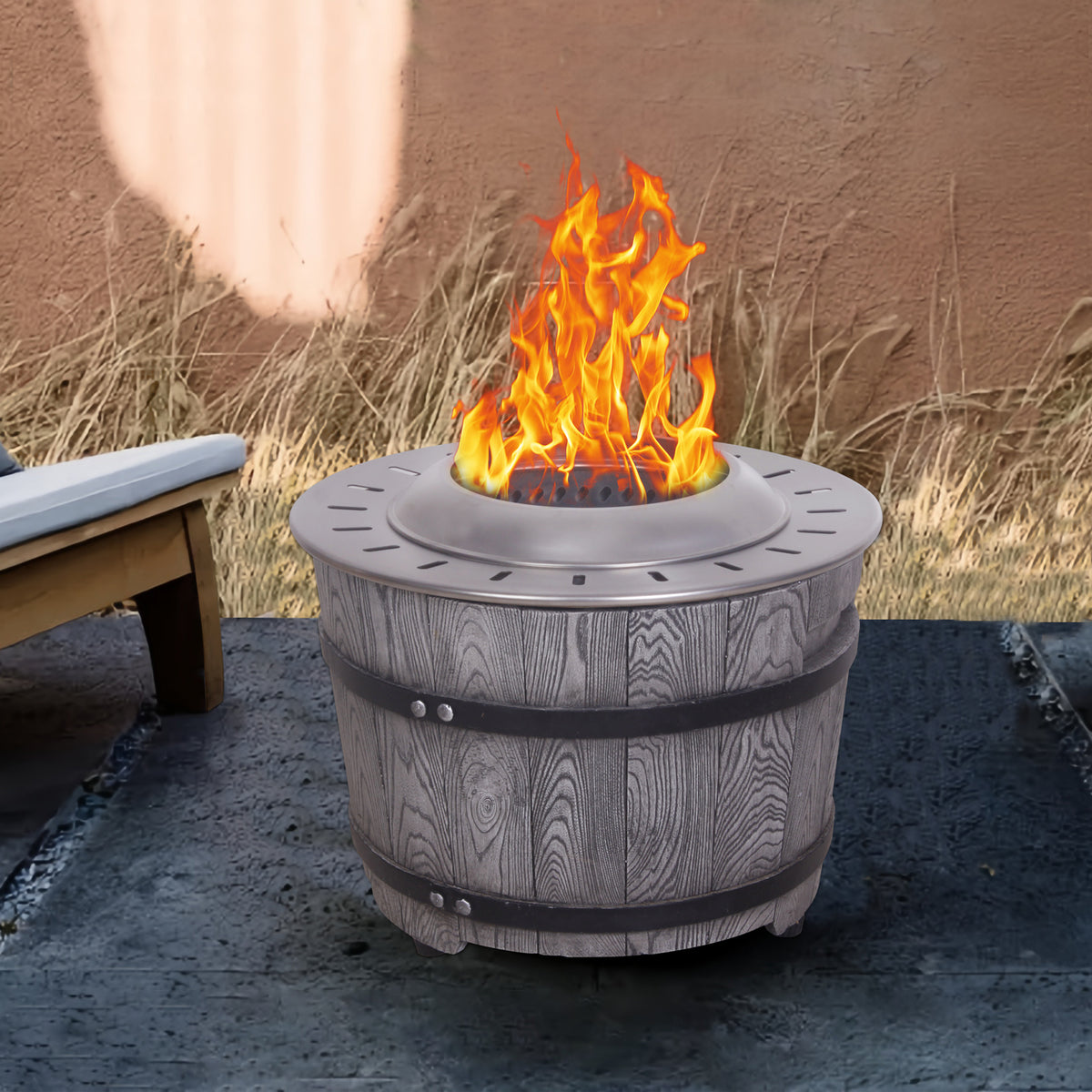 Smokeless Firepit With Wood Pellet/Twig/Wood As The Fuel, Wood Look W2029120108-djyc