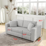 75.6" Soft Rabbit Plush Modular 2-person Sofa - Highly Comfortable with Distinctive Design. Perfect for Bedroom & Living Room. Light gray. Modern & Plush Furniture Choice. W1767S00007-djyc