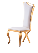 Leatherette Unique Design Backrest Dining Chair with Stainless Steel Legs Set of 2 W124157738-djyc