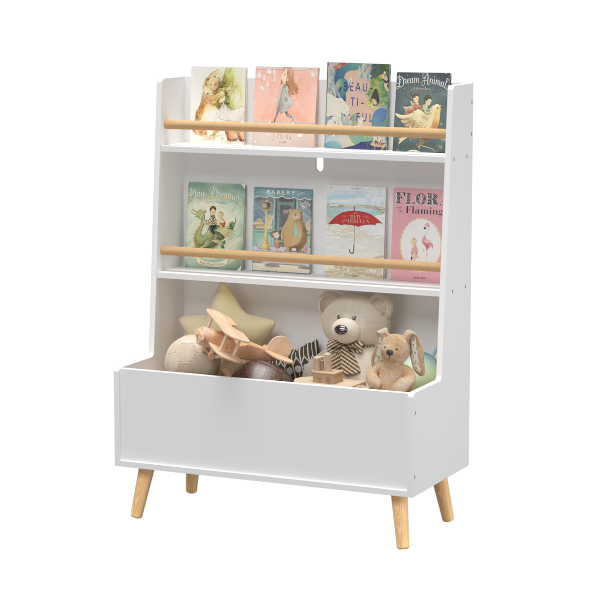 Kids Bookshelf, Book and MagazineRack, Book Organizer, toy Storage Cabinet Organizer, White W808127562-djyc