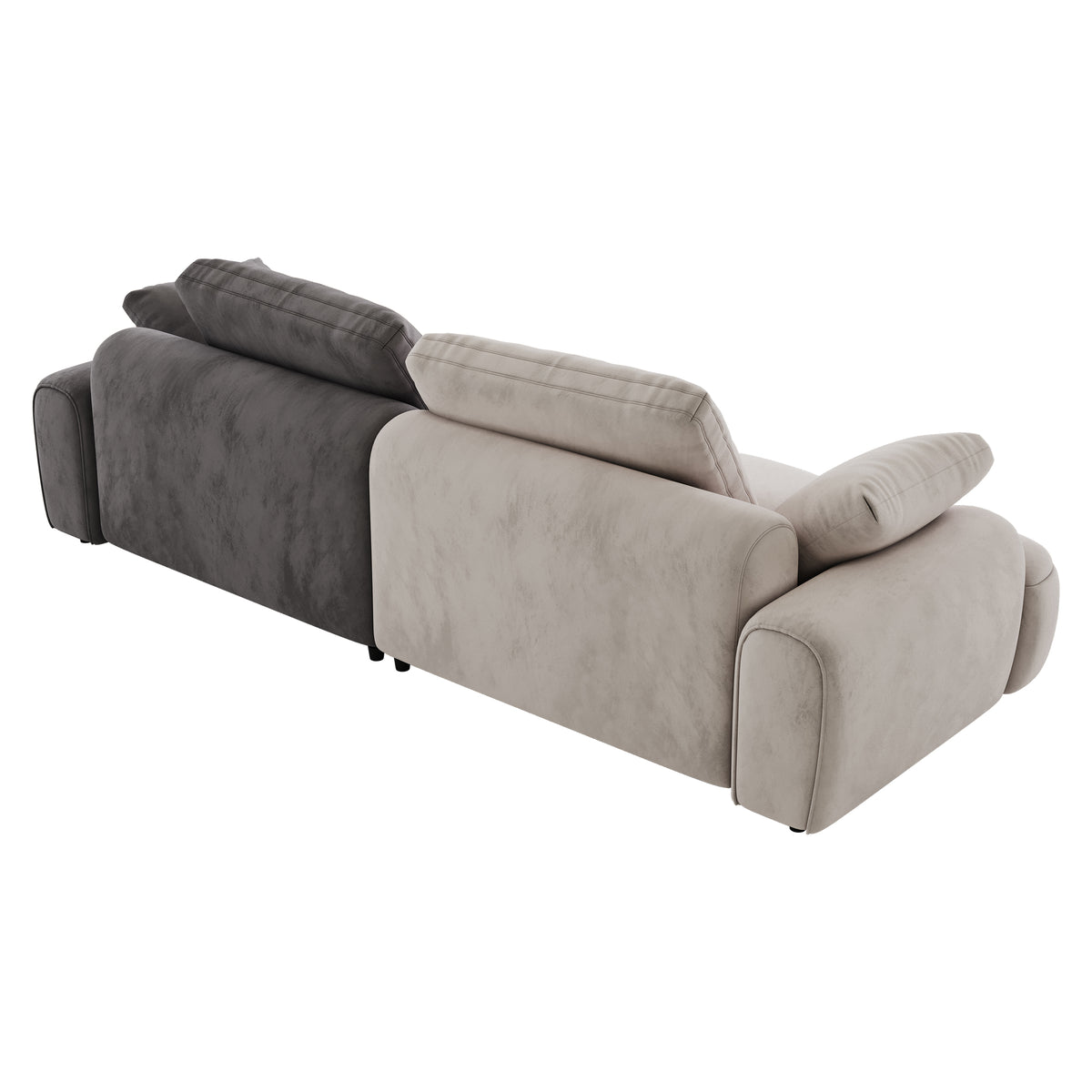 86.6″ Large size two Seat Sofa,Modern Upholstered,Beige paired with grey suede fabric W1767S00002-djyc