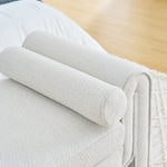 Bedroom storage stool, linen fabric storage stool, large storage space, 50.39 inches, can be used for bed end, living room, entrance, White W487P180474-djyc