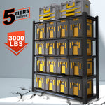 83.86 Inches Black Metal Shelves, with 5 Removable Dividers, Large Capacity, Strong Load Bearing, Suitable for Garage, Kitchen and Office(83.86*47.27*23.62) W328P193837-djyc