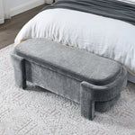 Chenille Upholstered Bench with Large Storage Space for the Living Room, Entryway and Bedroom,Grey,( 51.5''x20.5''x17'' ) W48790041-djyc