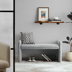 Bedroom storage stool, linen fabric storage stool, large storage space,44.48 inches, can be used for bed end, living room, entrance-GREY W487P186351-djyc