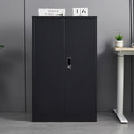 Metal Storage Cabinet with Locking Doors and Adjustable Shelf, Folding Filing Storage Cabinet , Folding Storage Locker Cabinet for Home Office,School,Garage, Black W124747827-djyc