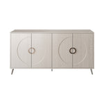 Modern Lacquered 4 Door Wooden Cabinet Sideboard Buffet Server Cabinet Storage Cabinet, for Living Room, Entryway, Hallway, Office, Kitchen and Dining Room, Champagne Silver W1435P191609-djyc