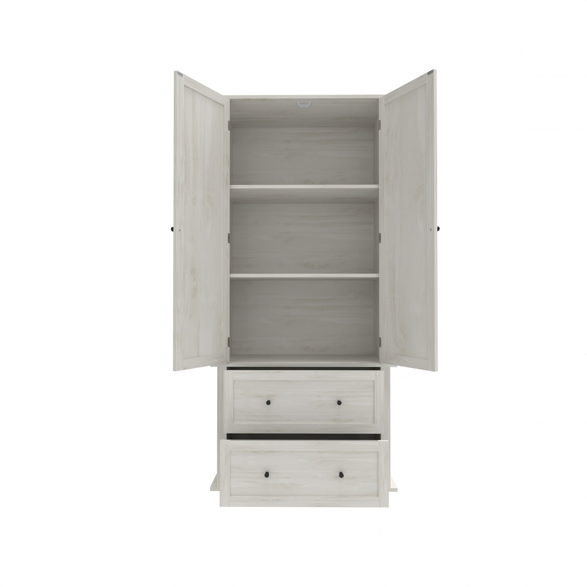 70" Tall Kitchen Pantry Storage Cabinet with 2 Drawers and 3 Shelves, Minimalist Wood Large Storage Cabinet for Kitchen, Dining Room, Living Room, Bathroom (Antique White) W2557P167887-djyc