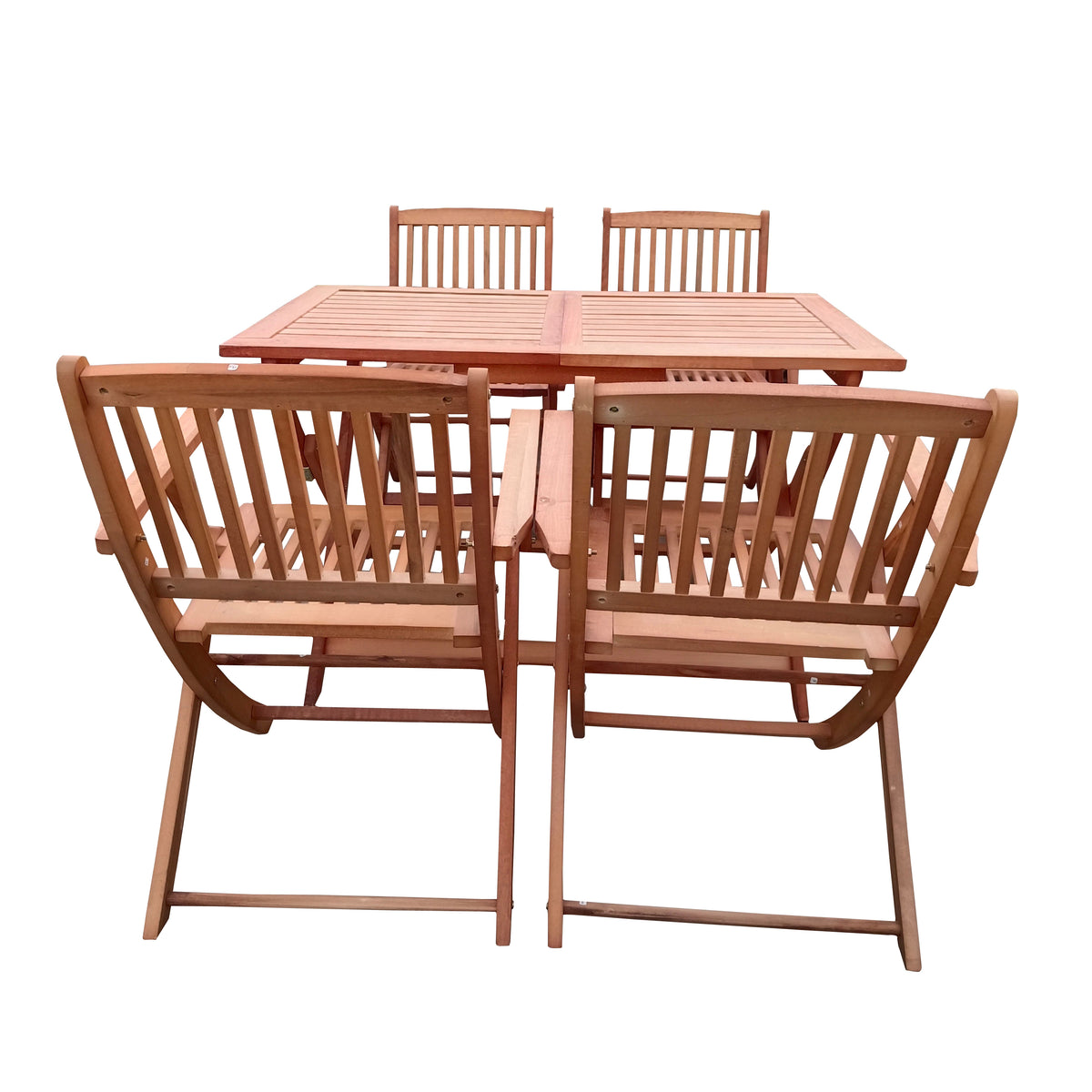 Foldable Patio Dining Set, 4 Folding Chairs & 1 Dining Table, Indoor and outdoor universal,Teak W495S00001-djyc