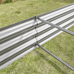 Raised Garden Bed Kit - Metal Raised Bed Garden 7.6x3.7x0.98ft for Flower Planters, Vegetables Herb Silver W84090998-djyc
