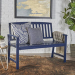 Farmhouse-Style Acacia Wood Bench with Navy Blue Finish for Indoor/Outdoor Use 57495.00ACANBL-djyc
