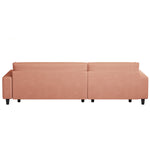 Spacious 93-Inch Orange Corduroy Sofa Bed with Two Pillows - Ideal for Living Room or Apartment, Ensuring a Roomy & Uncluttered Space W1278S00024-djyc