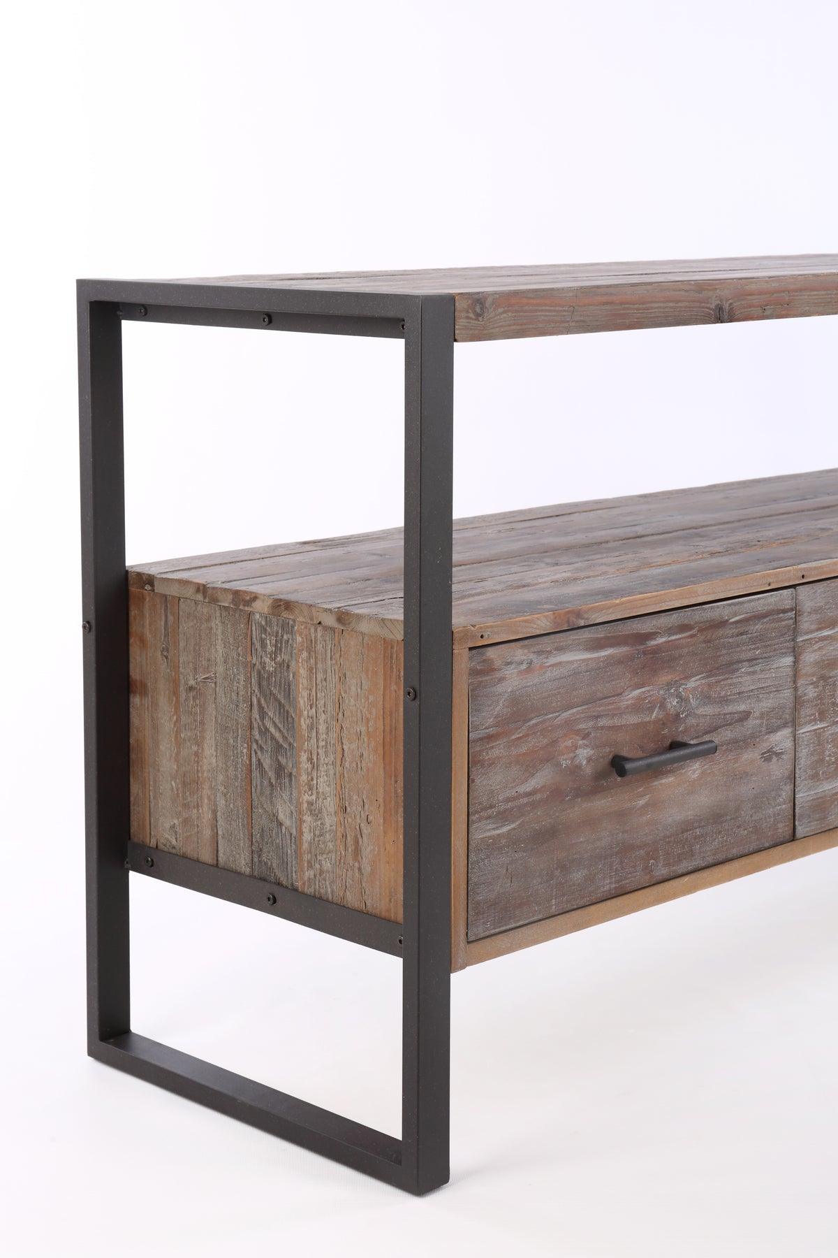 60 inch Reclaimed wood Media TV Console table with 3 Drarwer, Open Shelf, Antique finish W142562412-djyc