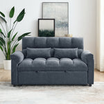 Loveseats Sofa Bed with Pull-out Bed,Adjsutable Back,Blue+ Grey W487109971-djyc