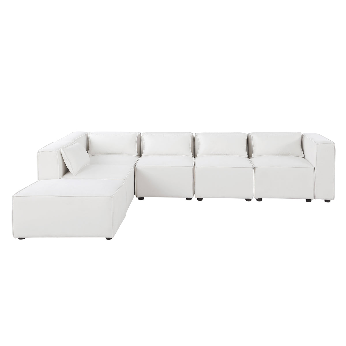 modular sofa BEIGE chenille fabric,simple and grand, the seat and back is very soft. this is also a KNOCK DOWN sofa W1099S00129-djyc