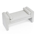 Bedroom storage stool, linen fabric storage stool, large storage space, 50.39 inches, can be used for bed end, living room, entrance, White W487P180474-djyc