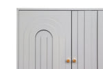 Modern Gray Lacquered 4 Door Wooden Cabinet Sideboard Buffet Server Cabinet Storage Cabinet, for Living Room, Entryway, Hallway, Office, Kitchen and Dining Room W1435133312-djyc