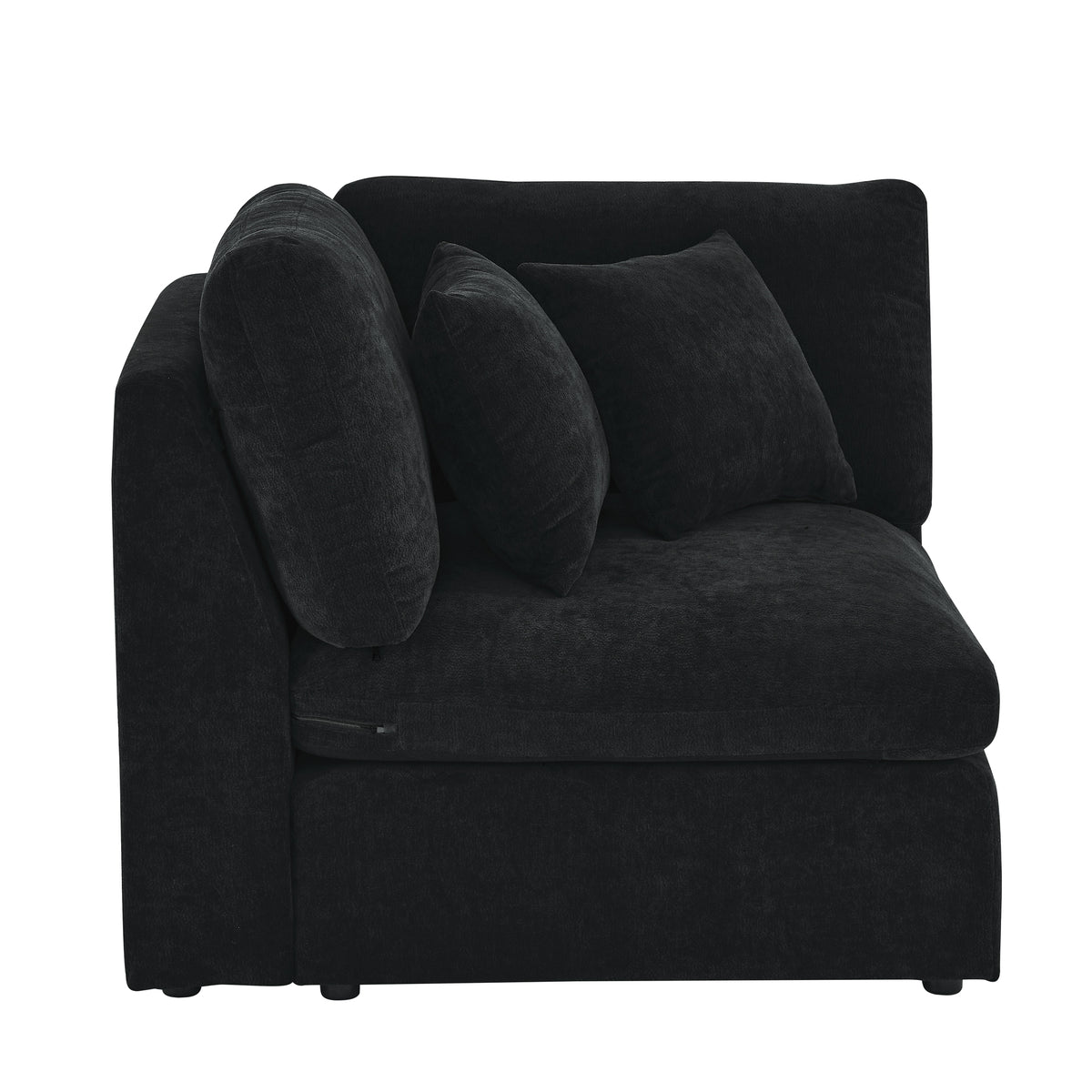 6-Seats Modular L-Shaped Sectional Sofa with Ottoman,10 Pillows, Oversized Upholstered Couch w/Removabled Down-Filled Seat Cushionfor Living Room, Chenille Black W487S00211-djyc