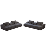 55-inch Chenille Sponge Sofa Lounge Chair,No Assembly Required,Fluffy Modern Sleeper Chair for Indoor Living Room Bedroom W834P221021-djyc