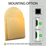 24x36 Inch Arched Recessed Medicine Cabinet, Metal Framed Bathroom Wall Cabinet with Mirror and Adjustable Shelves, Wall Mirror with Storage for Bathroom, Matte Gold W1435P182923-djyc