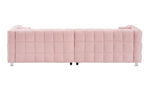 Charming 102-Inch Pink Teddy Fleece Sofa for Living Room, Bedroom, or Apartment - Includes Two Chic Throw Pillows & Sturdily Supported by Hardware Feet W1278S00019-djyc