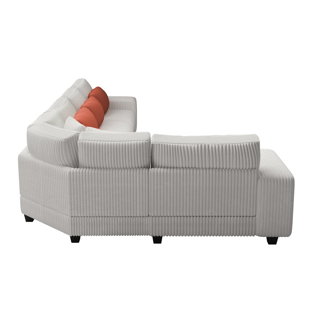 Modular Sectional L-shaped Sofa with Armrest Wooden Frame Locker, Stylish and Comfortable , Cream Style, Beige W1793S00009-djyc