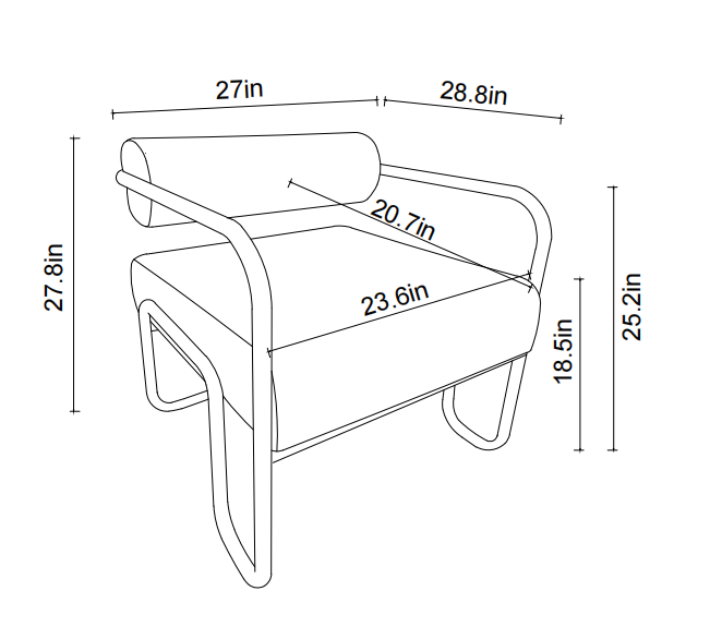 Living room iron sofa chair, lazy individual chair, balcony leisure chair (Color: Brown) W1669P153996-djyc