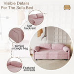 Sofa at the Forefront: 54-inch Velvet Pink Sofa Bed for Multi-purpose Living Spaces, Featuring a Retractable Bed W1278127956-djyc