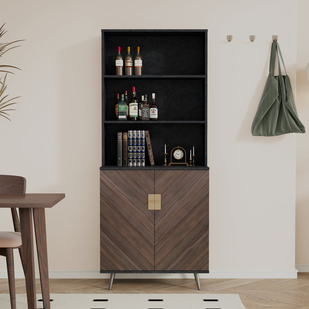 Accent Storage Cabinet with Doors, Bar Cabinet Buffet Cabinet with Storage for Living Room, Hallway, Kitchen W881106463-djyc