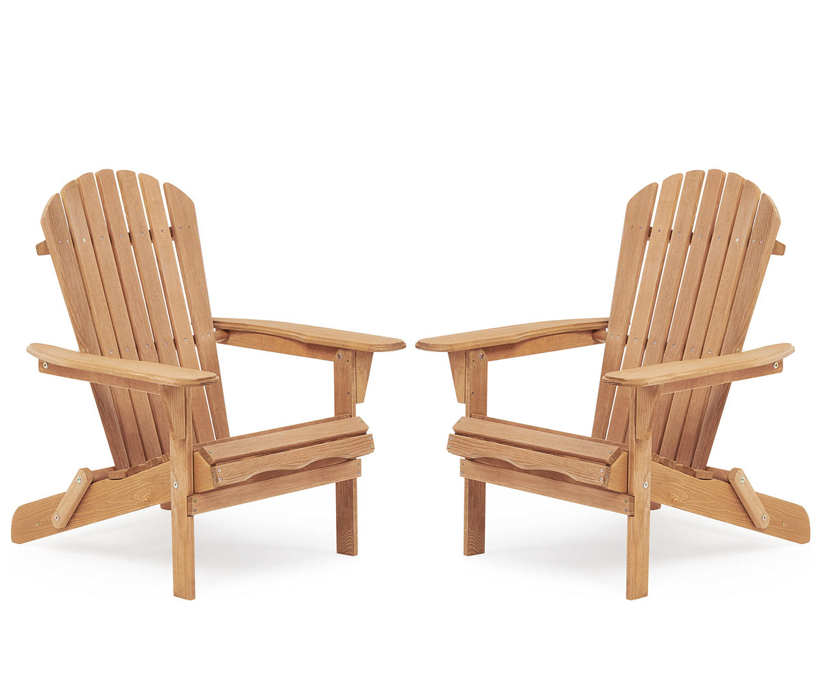 Wooden Outdoor Folding Adirondack Chair Set of 2 Wood Lounge Patio Chair for Garden,Garden, Lawn, Backyard, Deck, Pool Side, Fire Pit,Half Assembled, W139058473-djyc