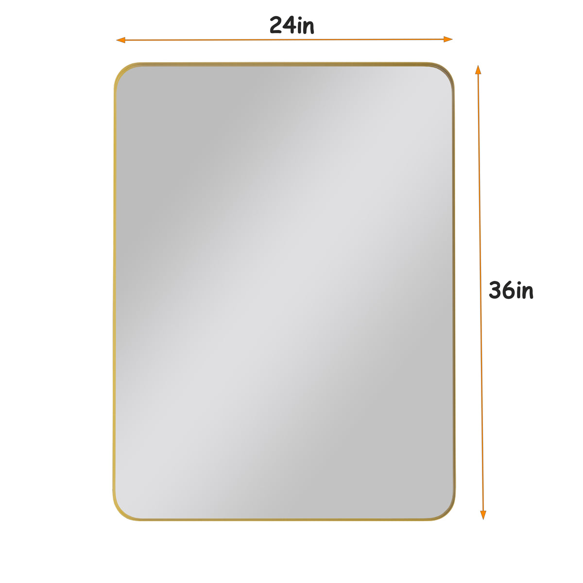 Wall Mirror 24x36 Inch Golden Rectangular Mirror Metal Framed Mirror Vanity Mirror Dressing Mirror, for Bathroom, Living Room, Bedroom Wall Decor W1435P151591-djyc