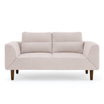 Convertible Futon Sofa Bed, Comfy Loveseat Sleeper Sofa with Adjustable Armrest, Strengthen Wood, Thick Padded Cushion, Small 2 Seater Couch for Living Room, Bedroom, Pink W487P180472-djyc