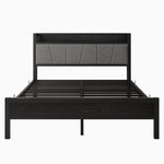 Queen Size Bed Frame, Storage Headboard with Charging Station, Solid and Stable, Noise Free, No Box Spring Needed, Easy Assembly W840P195212-djyc