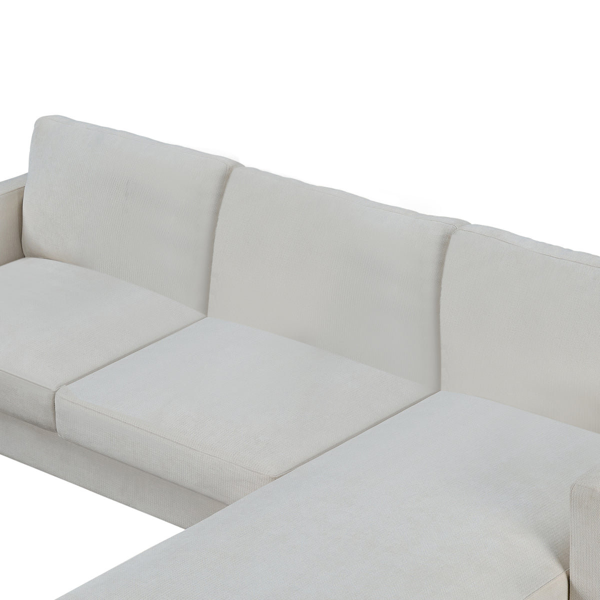 SOFA The best choice products upholstered sectional sofa for families, apartments, dormitories, award rooms, compact space with chaise longue, 3 seats, L-shaped design,off-white W1793S00004-djyc