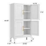 White Metal Kitchen Storage Cabinet, Kitchen Pantry Storage Cabinet with Doors and Shelves, Storage Cabinet with Adjustable Leveling Foot for Kitchen, Living Room and Dining Room W W328P194192-djyc