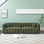 Luxurious 102-Inch Green Teddy Fleece Sofa for Living Room, Bedroom, or Apartment - Includes Two Throw Pillows & Reinforced with Heavy-Duty Hardware Feet W1278S00020-djyc